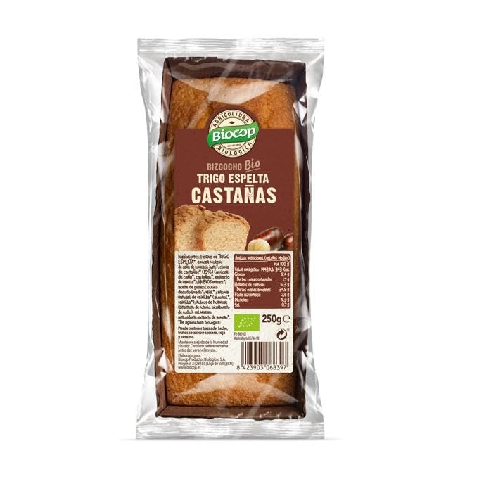 Bizcocho de Castañas y Trigo Espelta BIO Biocop 250 gr