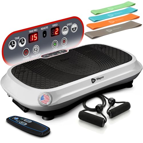 Image of Lifepro Waver Vibration Plate Exercise Machine - High-Intensity Vibration Plate for Lymphatic Drainage - Full-Body Workout Vibrating Platform with Loop Bands - Fitness Equipment for Strength & Toning