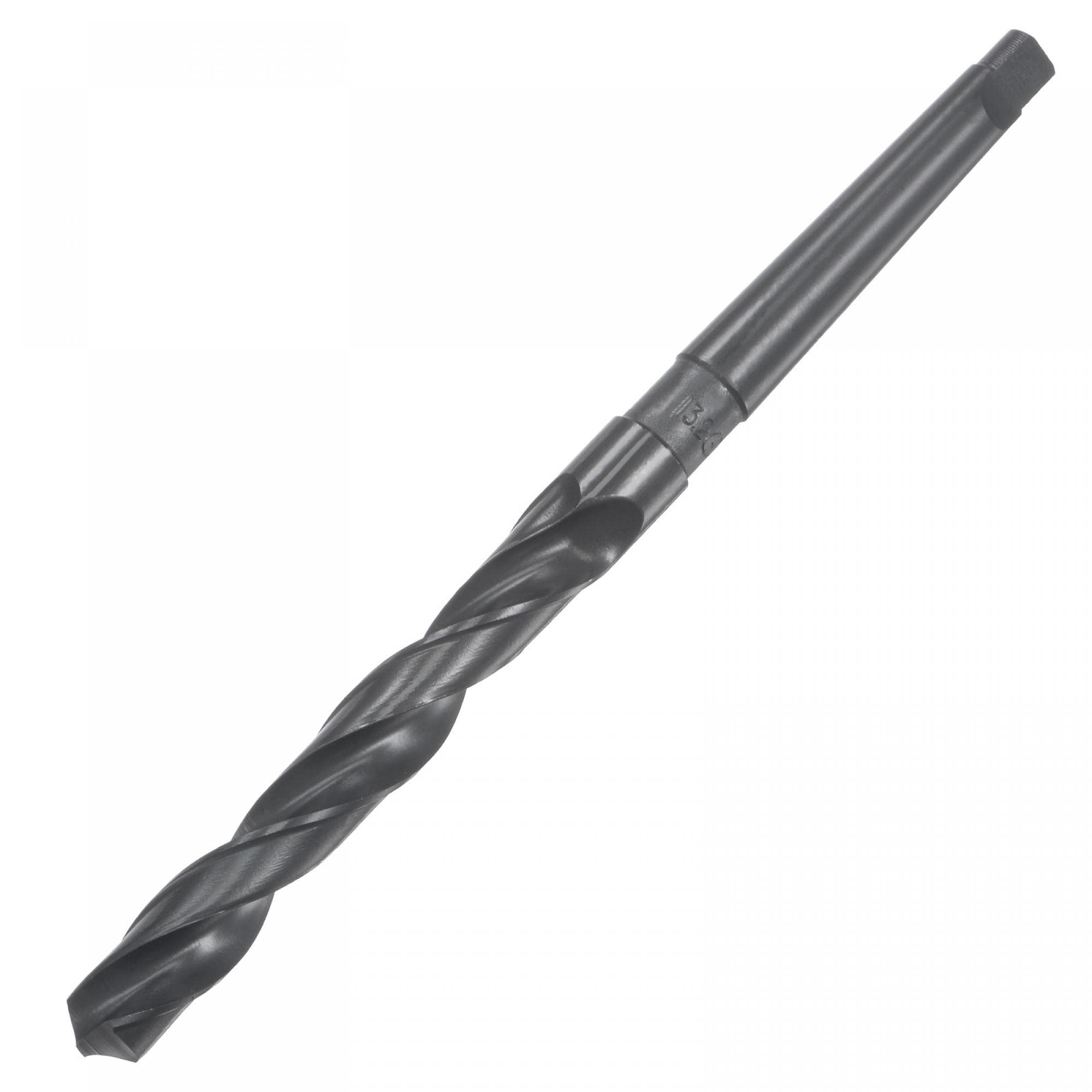 sourcing map Bohrer HSS Spiralbohrer 13.2mm Metallbohrer Stahlbohrer mit Morsekegelschaft 95mm Nutenlänge aus Schnellarbeitsstahl, schwarz oxidiert