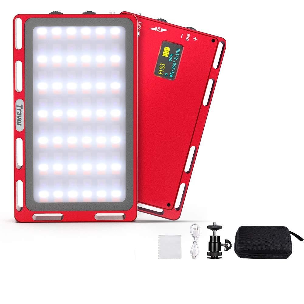 Travor RGB Video Light, 360° Full Color 15 Lighting Scenes Effects CRI 96+ Dimmable 2500-10000K Built-in Rechargeable Battery LED Camera Video Panel Light for Studio YouTube Portrait Photography-image-21