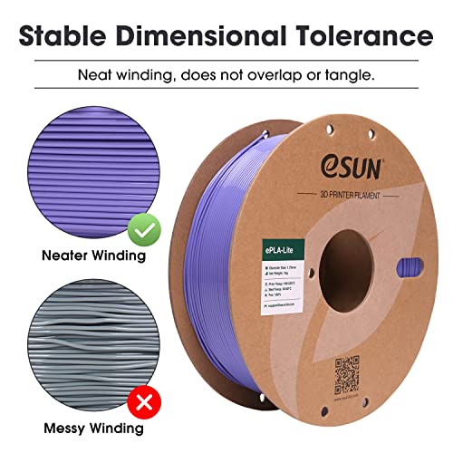 Image of eSUN PLA Filament 1.75mm, High Toughness 3D Printer Filament Upgraded PLA Filament, Dimensional Accuracy + /- 0.03mm, 1KG Cardboard Spool (2.2 LBS) 3D Printing Filament for 3D Printers, Blue Purple