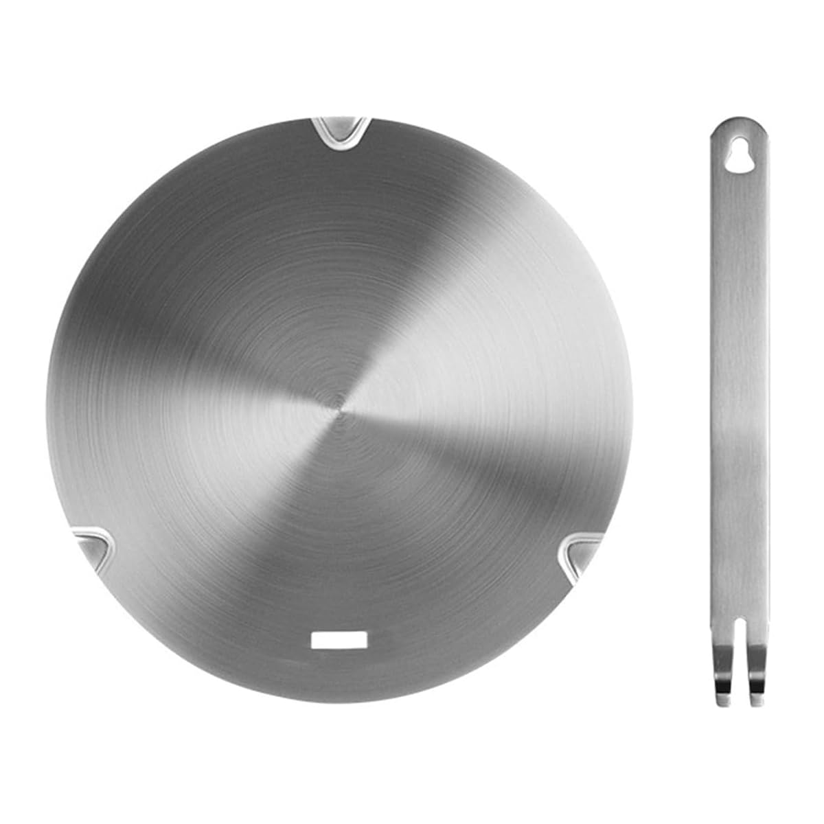 Placa de difusor de Calor, Adaptador de inducción de Acero Inoxidable con Mango extraíble, Placa de cocción para Uso en cocinas de Gas, vitrocerámica y Cocina de inducción (260 mm)