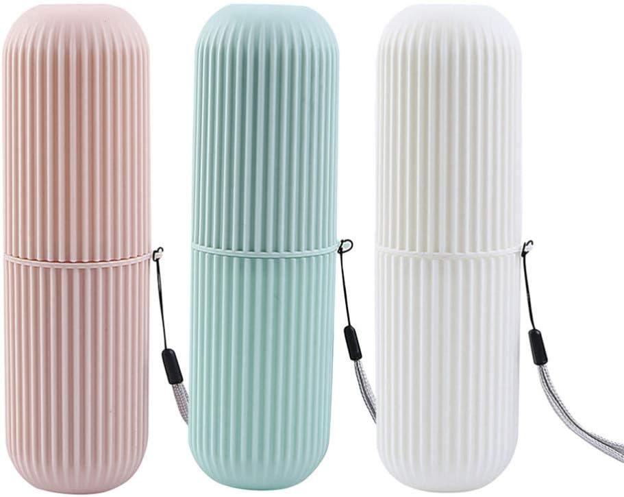 3pcs Healifty Toothbrush Case Toothbrush Container for Travel (Color)