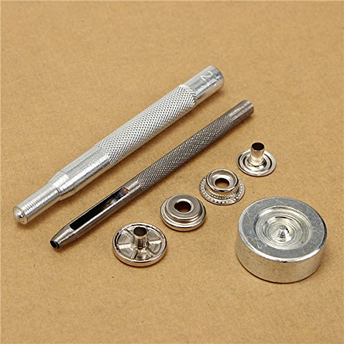 100 Pezzi Kit Occhielli Per Telo Con Rondelle In Ottone, Punteruolo Incluso, Diametro 12mm, Colore Argento E Oro - 2