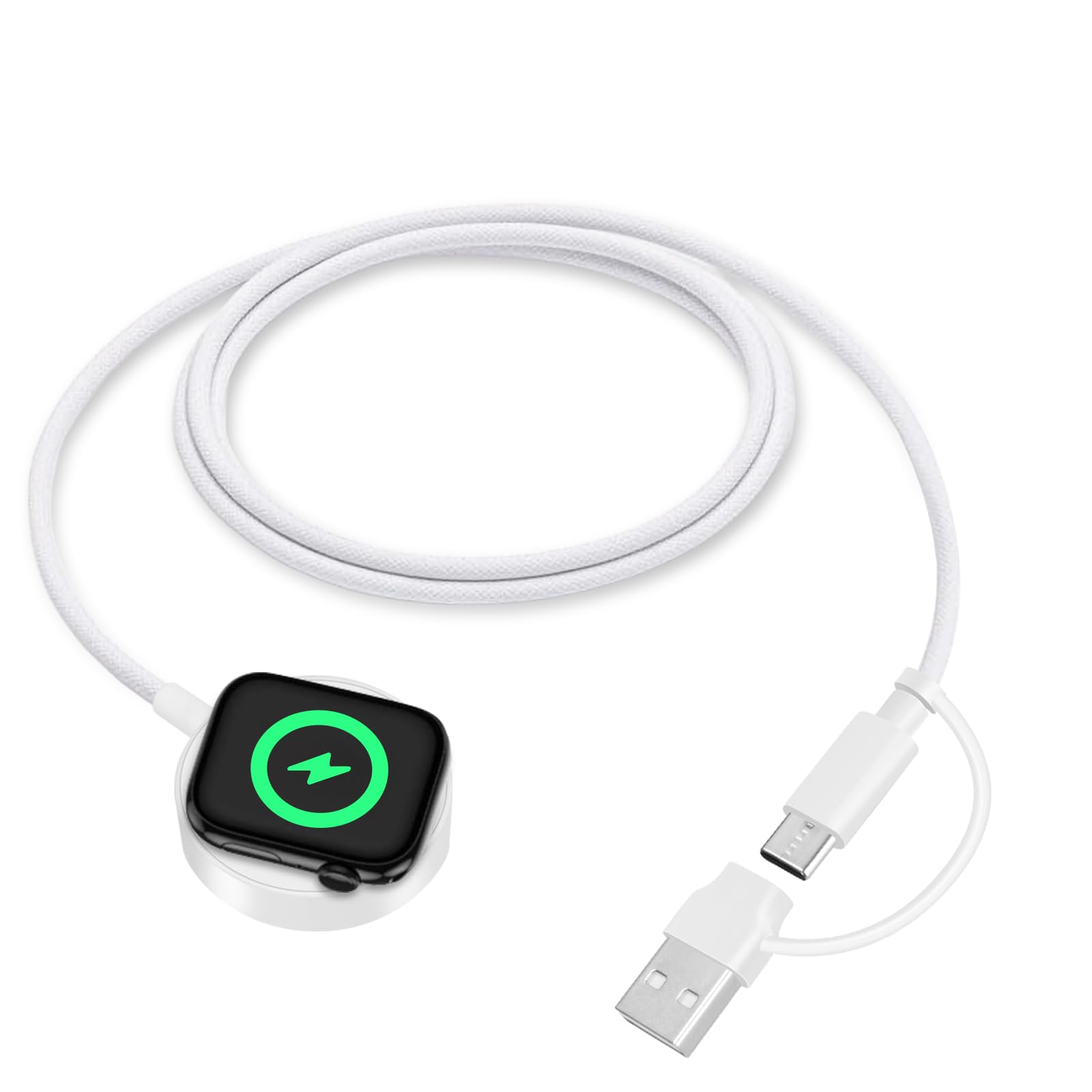 for Apple Watch Magnetic Charger, 2 in 1 USB C Charging Cable for All iWatch Series (1 m)