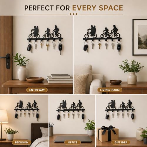 Image of Key Holder for Home, Metal Wall Mounted, 6 Hooks (Stranger Things Inspired Desighn)
