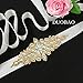 DUOBAO Rhinestone Pearl Bead Applique Iridescent Rhinestones Appliques for Dresses Vintage Crystal Bridal Sash Wedding Dress Belt