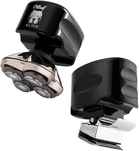 Skull Shaver Pitbull Silver PRO Electric Razor &amp; Shaver with Beast Clipper Men's Electric Head Beard &amp; Moustache Hair Clip