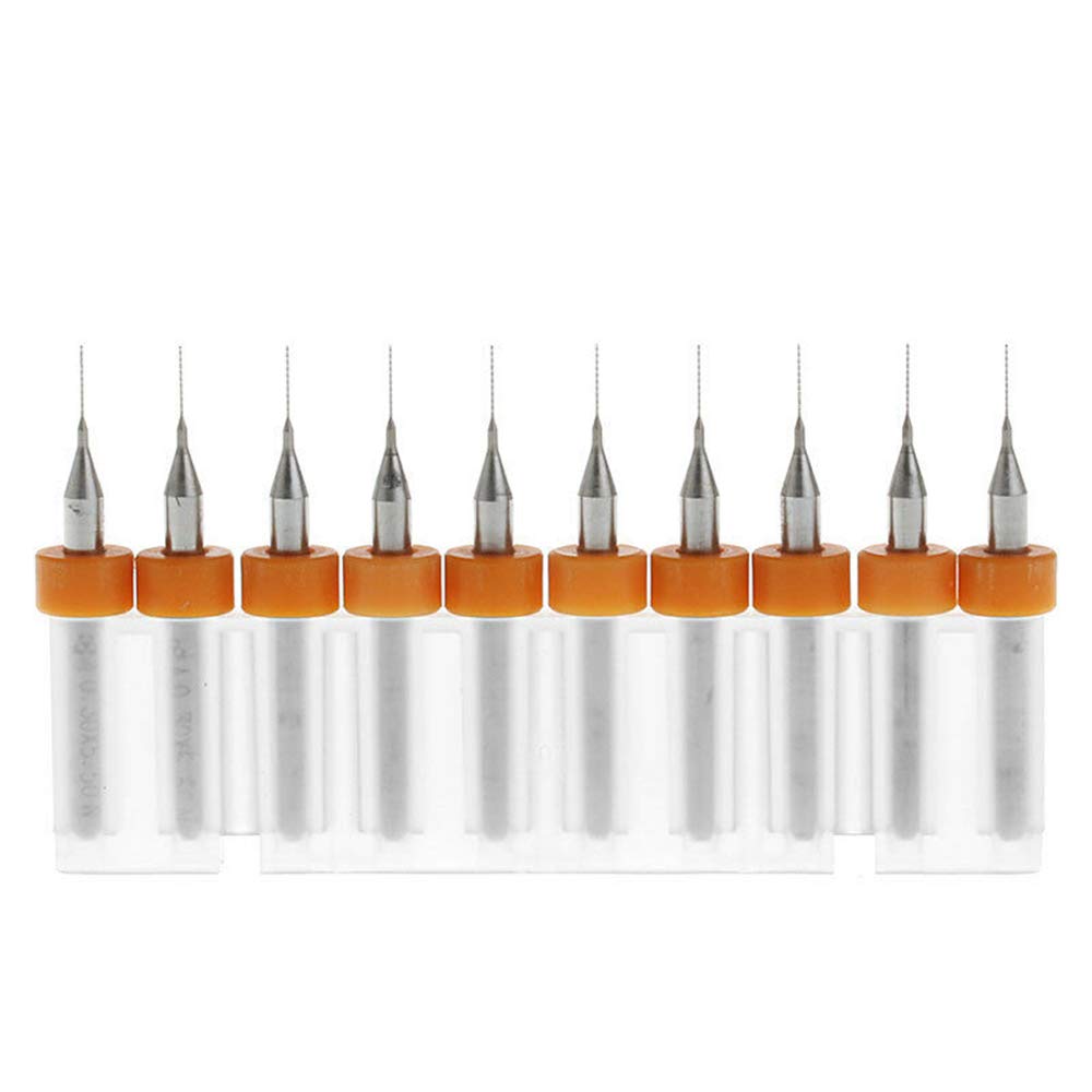 Tooldo 10 Pcs 1.0Mm Micro Drill Bits Tungsten Steel Carbide Milling Drill Bits 3.175Mm Shank