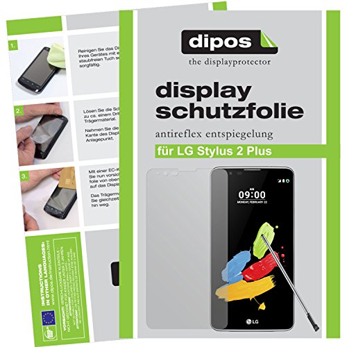 dipos I 2X Protector de Pantalla Mate Compatible con LG Stylus 2 Plus pelicula Protectora