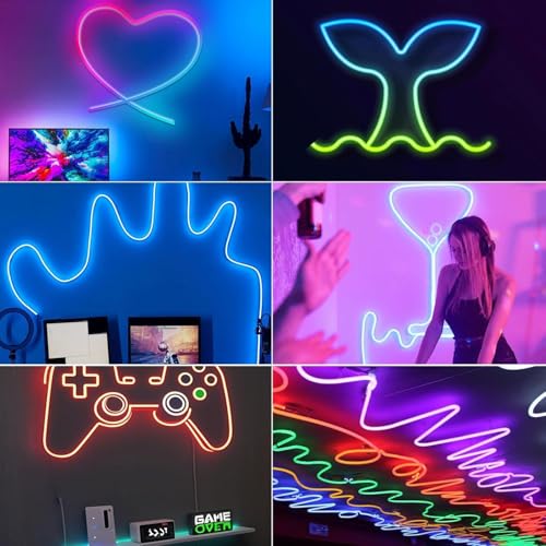 RGBIC Neon Rope Lights 6.6ft con Control APP y Clips miniatura 7