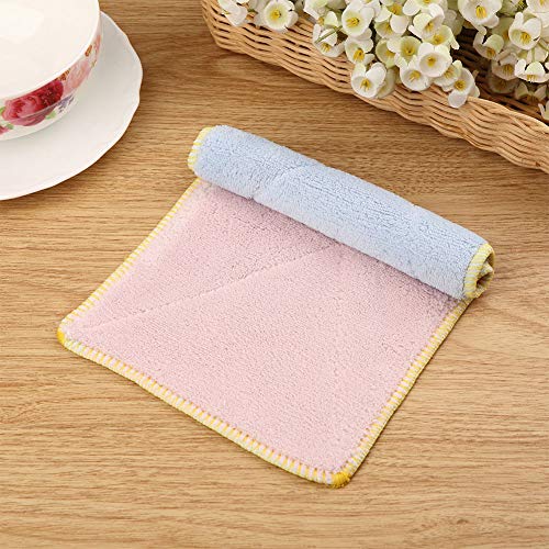 Ocamo Fine Fiber Washcloth Wash, Clean and Wipe Clean Blue + Pink