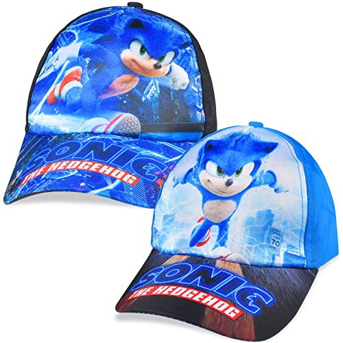Funmo 2 Stücke Sonic Kinder Baseball Cap,Blau Sonic Sommer Baseball...