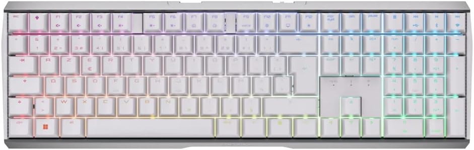 Product image of Cherry MX 3.0S Wireless Mechanical Gaming Keyboard. Aluminum Housing Built for Gamers w/MX Brown or Red Switches. RGB Backlit Color Display Over 16m Colors. (White w/MX Brown Switches)