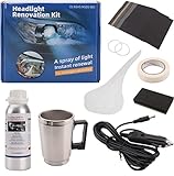 AFNCX Kit de Restauración de Faros de Coche,Kit Pulido Faros Coche con 200ml Pulimento Faros Coche Kit Renovador Faros Coche,para Amarillear/Rayones/Grietas(3Metros Cable de Alimentacion)