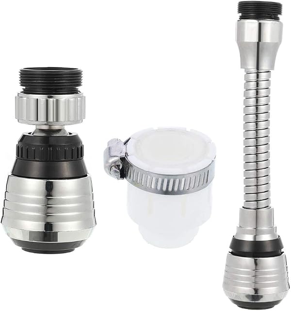 falllea 2 Pcs Universal Faucet Extension Kitchen Tap Extension Flexible Faucet Sprayer Thread Interface for Bathroom Kitchen Tap Nozzle Filter Adapte
