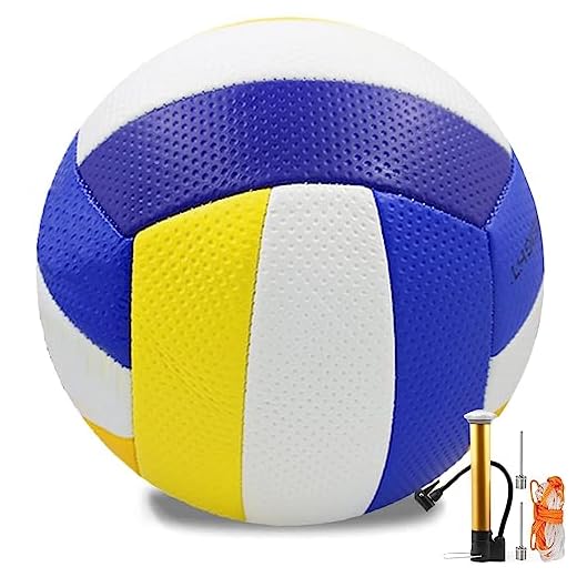 Bibykivn Pelota Voleibol, Balon de Voleibol, Talla 5, Balon Voley Playa, Tacto Suave Voleibol de Playa, Voleibol Profesional con Bolsa de almacenaje y Bomba para Interior y Exterior (B)