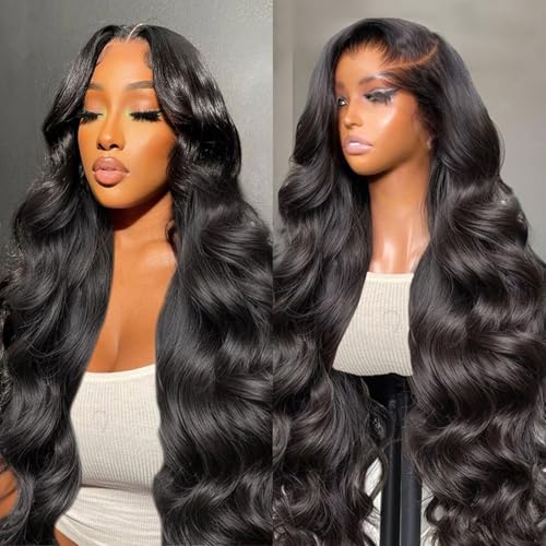 30Inch 13X6 Lace Front Wigs Human Hair Body Wave 200% Density HD Transparent Lace Frontal Wigs Body Wave Pre Plucked Glueless Wigs Human Hair for Women With Baby Hair