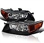 SPEC-D TUNING Projector Headlights Black Compatible with 2004-2005 Acura TSX With Stock Xenon HID Headlights Left + Right Pair Headlamps Assembly