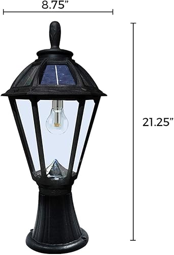 Miniatura 7 de Gama Sonic Polaris - Luz solar negra para postes de exteriores, 1 luz con 3 opciones de montaje adaptador de 3 pulgadas para poste de lámpara,
