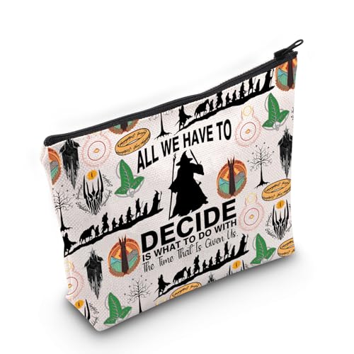 PLITI Lord Rings Movie Inspired Gifts All We Have to Decide is What to Do with The Time that is Given Us Lord Rings Fans Makeup Bag (All we Decide bagU)