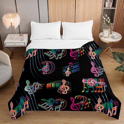 Highdi Colcha de Verano Impresión Musical en 3D, Colcha para Verano Reversible Ligera y Suave Microfibra Cubre Cama Fina, Colchas Cama Individuales Dobles Modernas (Música,230x280cm)