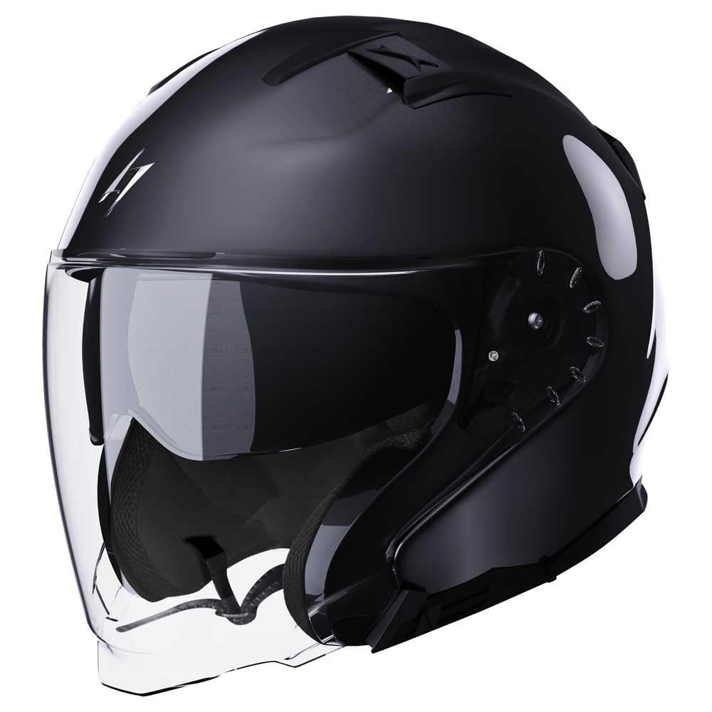 Kask motocyklowy/skuterowy otwarty STORMER Rival Black Pearly, ECE 22.06 – blenda przeciwsłoneczna, przystosowany do montażu interkomu Bluetooth i wkładki Pinlock