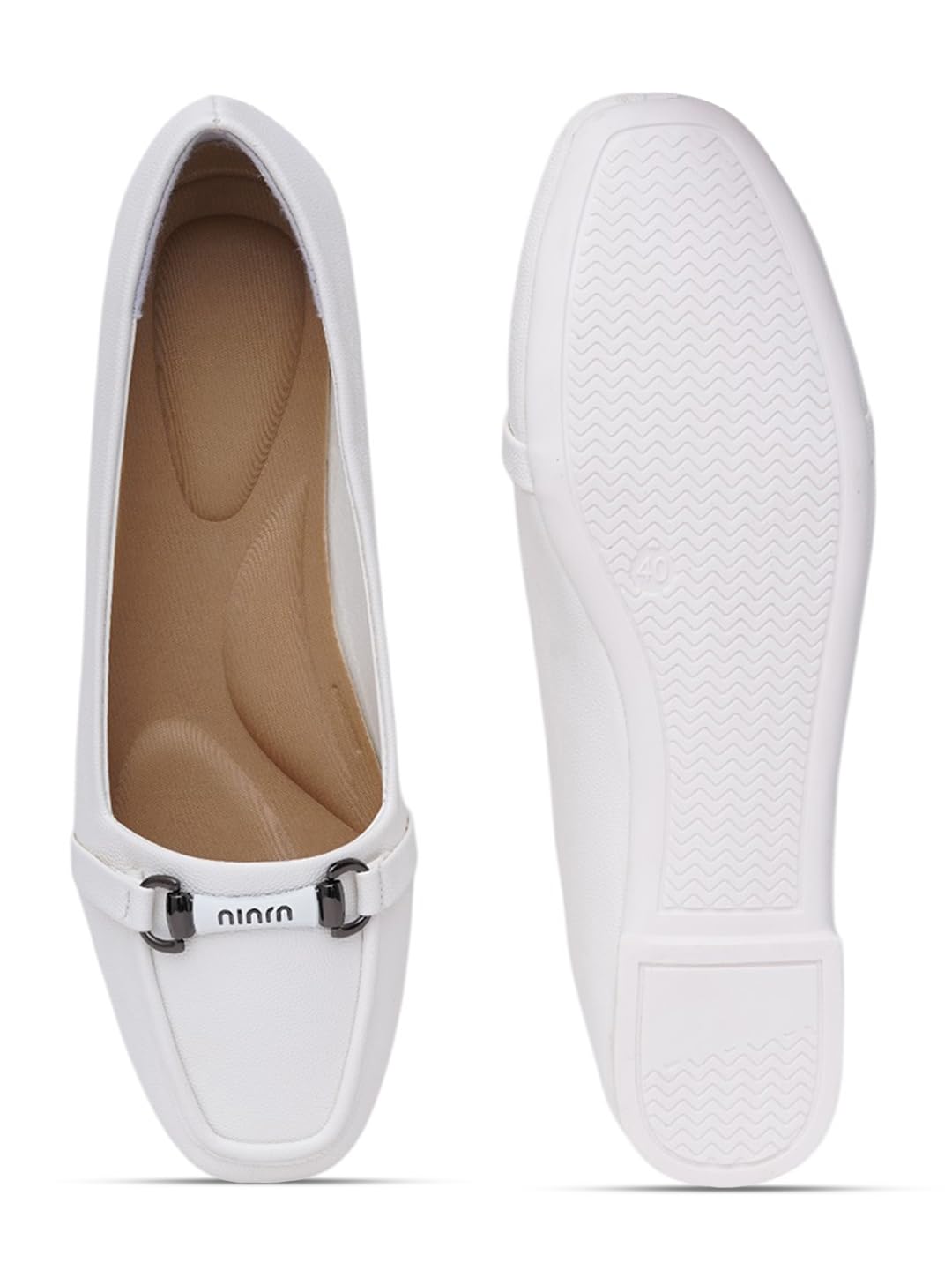 Women’s Formal Loafer Flats with Metal Detail | Stylish Comfortable Shoes for Girls & Women (SF-4692-$P)-image-12