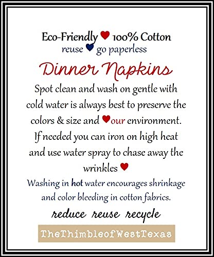 Fern Set Of 2 Leaf Print Napkins - 17 Inches Square - 100% Cotton Duck Canvas Fabric - Casual Nature Green - Hemmed - Homemade In Texas (17, Standard) #TOP5