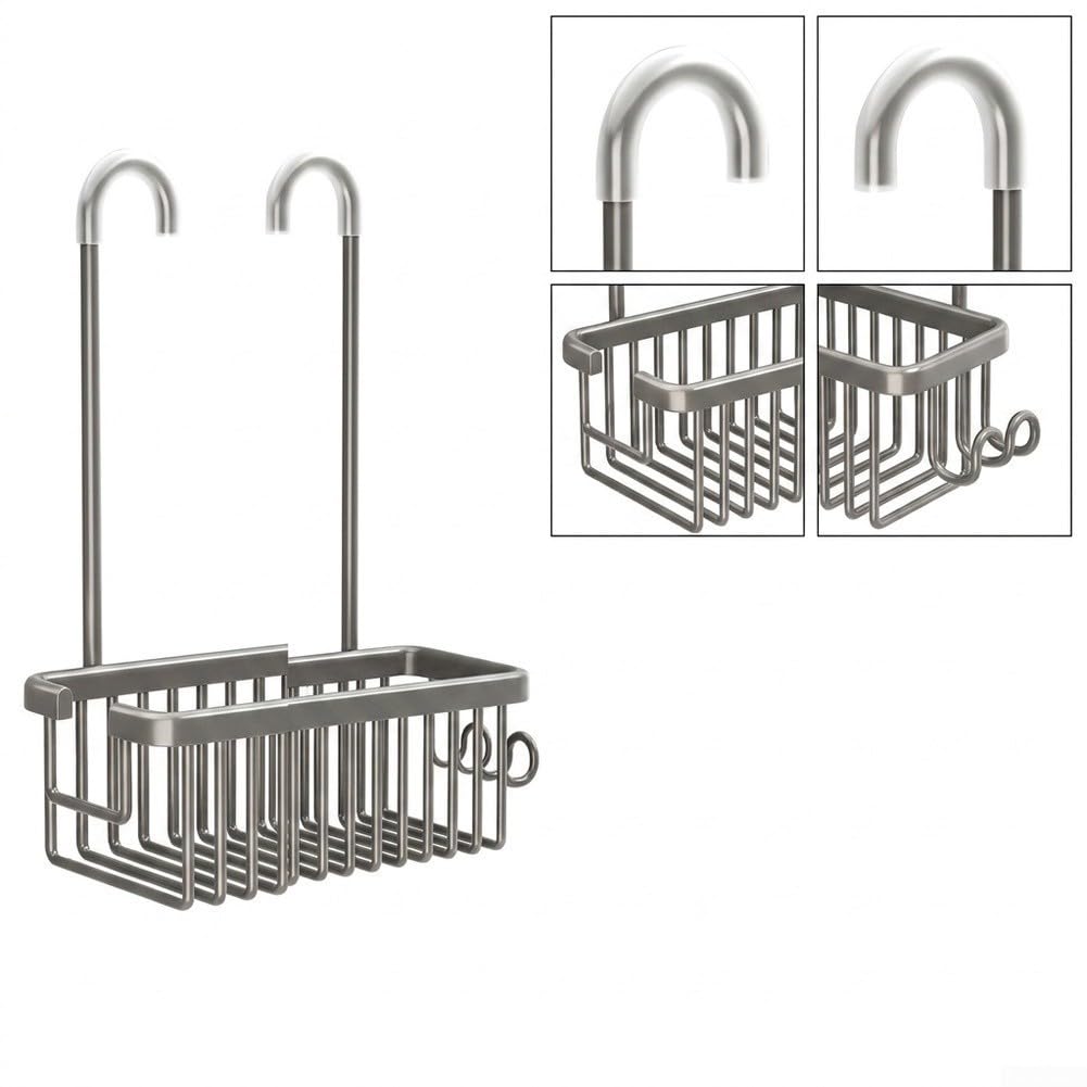 Organizer Bagno Appendibile Antiruggine in Alluminio Spaziale
