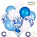 Produktbild 60 Stück Luftballons Blau Weiss, Blau Konfetti Helium Ballons12 Zoll für Hochzeit Party Junge Geburtstag Dekorationen Taufe Konfirmation Junge Deko Baby-Duschen Graduierung