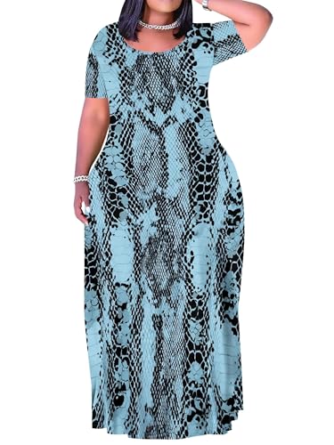 Image of Plus Size Maxi Dresses for Curvy Women T-Shirt Summer Sun Dresses Loose Fit