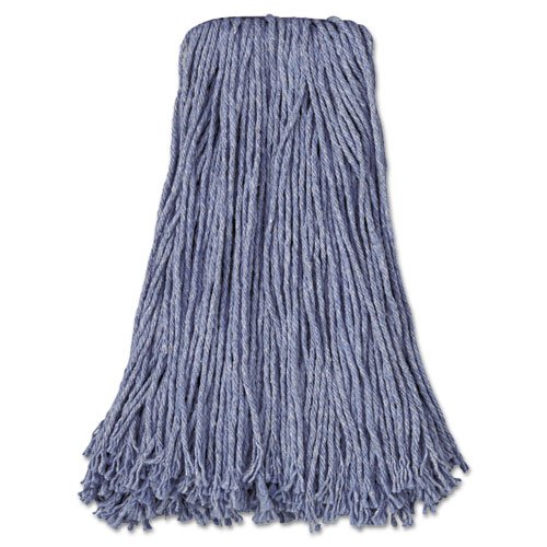 Boardwalk 2024B Mop Head, Standard Head, Cotton/synthetic Fiber, Cut-end, 20oz, Blue, 12/carton