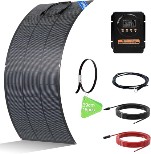 ECO-WORTHY Kit Panneau Solaire Souple 200W hors réseau