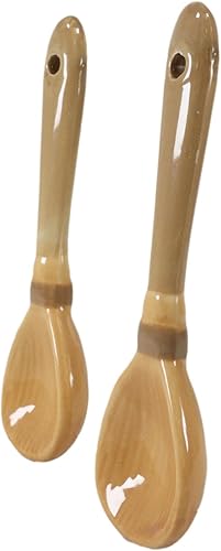 Miniatura 4 de Ebros Gift Wicca Witchcraft Witches Broomsticks - Juego de 2 cucharas de cerámica para café, té, tazas de 4.5 pulgadas de largo