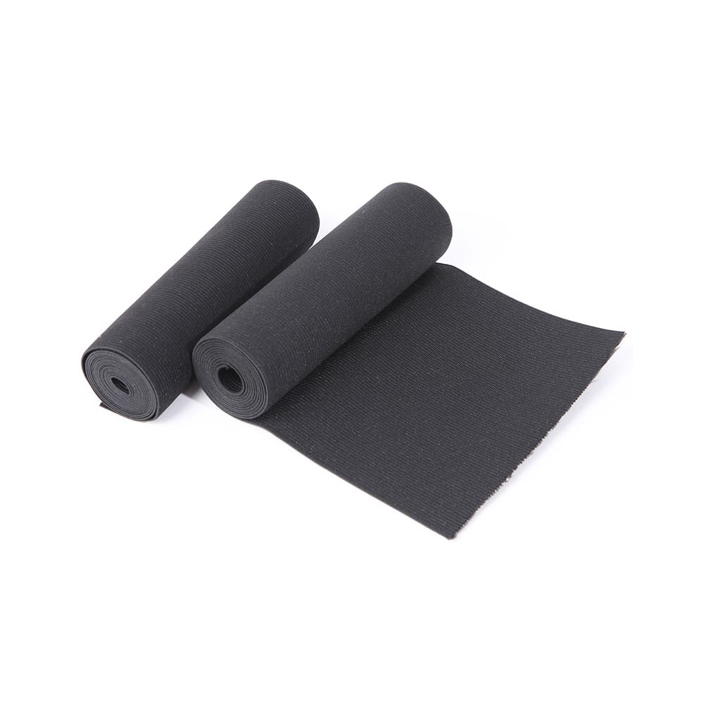Banda elástica ancha de 15 cm, bandas elásticas planas para coser, cinta elástica pesada, cinta elástica de punto, accesorios de costura de ropa, proyecto de manualidades (negro, 10 m, espesado)