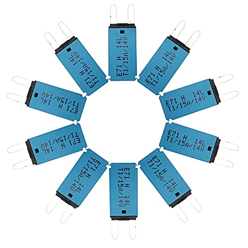 IZTOSS DC 14V Automatic Circuit Breaker 15 Amp ATM Mini Circuit Breakers Auto Reset (T1) 10 Pack