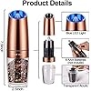 Gravity Electric Pepper and Salt Grinder Set, Adjustable Coarseness, Battery Powered with LED Light, One Hand Automatic Operation, Stainless Steel Copper, 2 Pack - Image 6