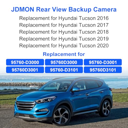 Image of JDMON Backup Camera Replacement for Hyundai Tucson 2016 2017 2018 2019 2020 Reverse Rear Park Assist Camera Replacement for 95760-D3000 95760D3000 95760-D3001 95760D3001 95760D3101 95760-D3101