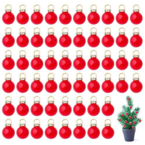 100 Stück Mini Christbaumkugeln Rot Ca. 1cm Miniatur Weihnachten...