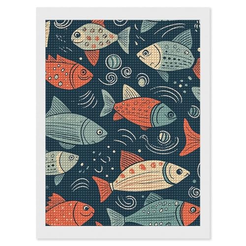 Peinture diamant poisson cadeau créatif original pour adulte débutant projet DIY 5D