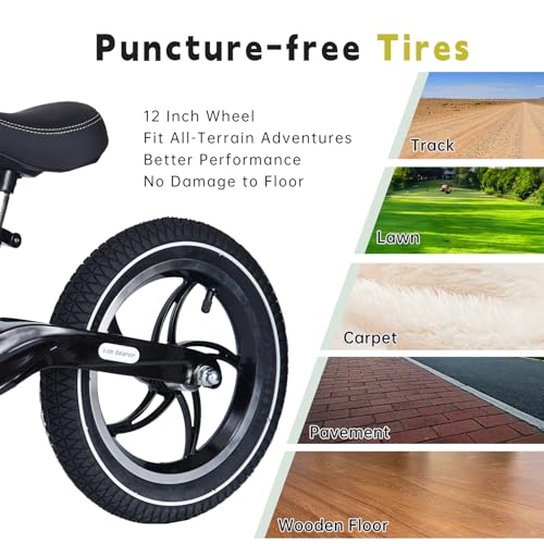 Image of 12 Inch Balance Bike for Kids 3-6 Years Boys Girls | Bicolored frame, light weight, inflatable tires