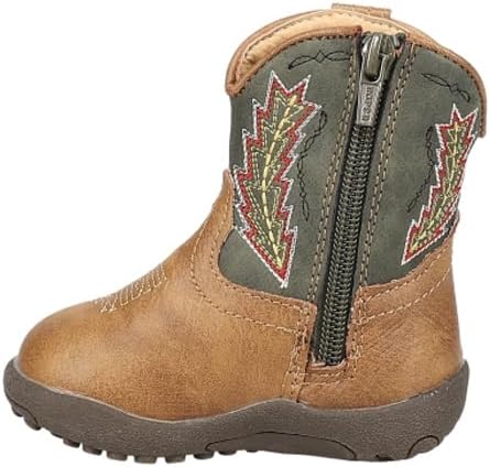 ROPER Infant Girls Cowbaby Arrowheads Round Toe Casual Boots Mid Calf - Brown, Green-animated-img