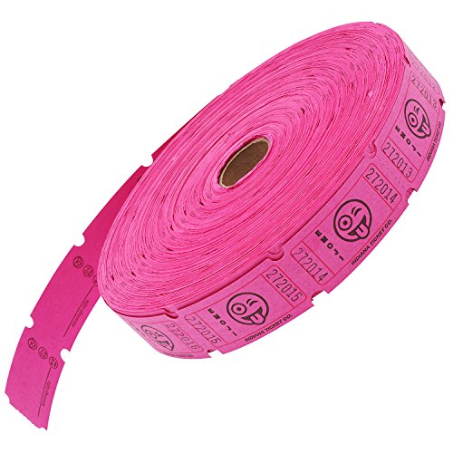 Raffle Ticket Roll of 2,000 Consecutively Numbered Tickets, Purple Emoji Silly Smile Face, by Indiana Ticket Company