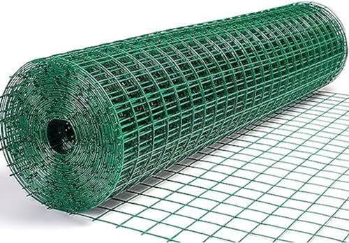 Vzqr フェンスメッシュ 金網 防獣ネット ガーデンフェンス 緑 1m×30m 目合い6cm 線径2.8mm 防錆PVCコーティング 丈夫 屋外用 鶏・猫・犬対策 畑 庭 果樹 園芸 柵 DIY 設置簡単 (1m*2.5mm*6cm*30m)