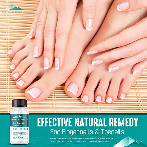 Extra Strength-Toenail Solution-100% All Natural-Tea Tree & Oregano-Effective For Thick, Discolored & Cracked Nails-Softens Dry Cracked Nails & Cuticles-By Purely Northwest 1Oz #TOP1