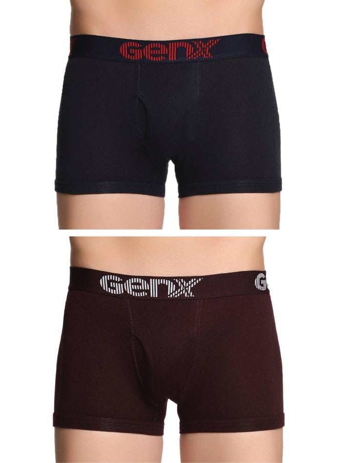 Image of Genx Jazz Men's Trunk - 100% Combed Cotton, Vibrant Colors, Trendy, Comfortable, Perfect fir Underwear(Pack of 2)(Color May Vary)
