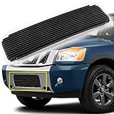Black Lower Bumper Grill Grille Fits 2004-2015 Nissan Titan/04-07 Armada Billet Front Grille Insert