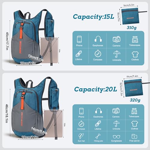 BECOJADDE Foldable Hiking Backpack