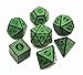 CREEBUY Polyhedral DND Dice Set, 5 Pack Dice Sets Fit for Dungeons and Dragons D&D RPG Games 7-Die Polyhedral Dice with Vintage Pattern 35 Pieces (5 Colors with White)